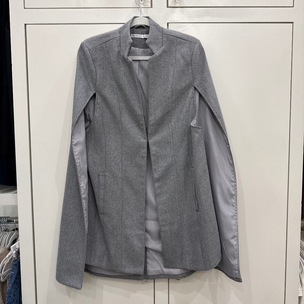 Grey cape coat